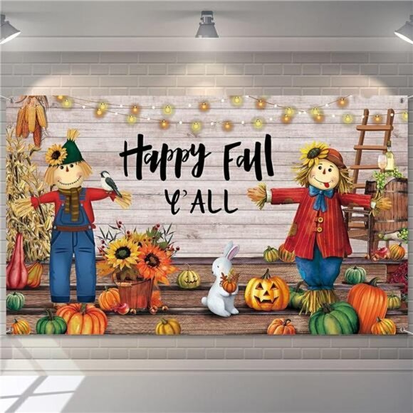 Fall Thanksgiving Photography Backdrop Large Decorations Outdoor Yard Banners - Picture 3 of 6